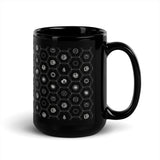 CRADLE Icons Pattern (Grey on Black) 15oz Mug