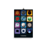 CRADLE Icons (Black) 12x18" Poster