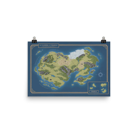 Lands of Cradle Official Map - 18x12 in. Poster