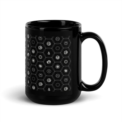 Cradle Icons (Grey on Black) - 15oz Mug