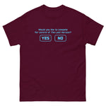 THE LAST HORIZON: "Would you like to compete...?" Men's classic tee