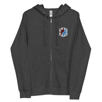 SECT OF TWIN STARS Embroidered Unisex fleece zip up hoodie
