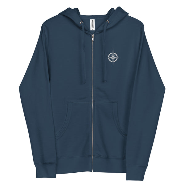 THE LAST HORIZON: Captain's Symbol/Quote Unisex fleece zip up hoodie