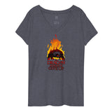 ORTHOS- A DRAGON DOES NOT GIVE UP Women’s recycled v-neck t-shirt